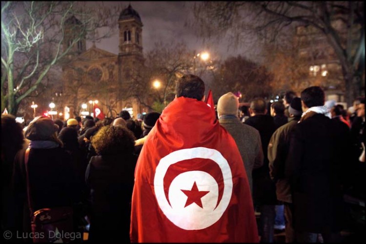 Demonstration of Tunisian opponents in Paris