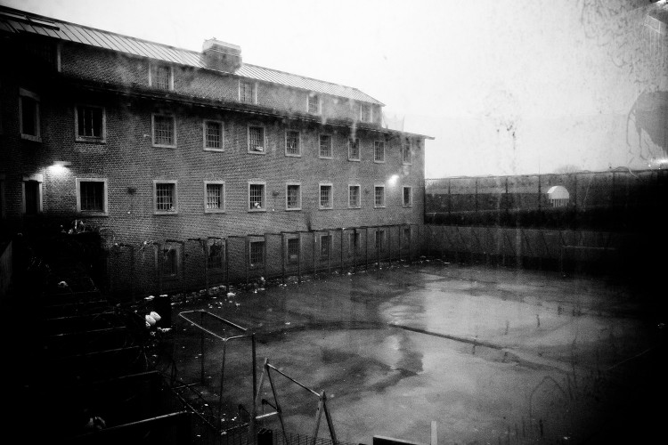 View of the courtyard of the Nivelles Prisons, in Belgium January 2011.